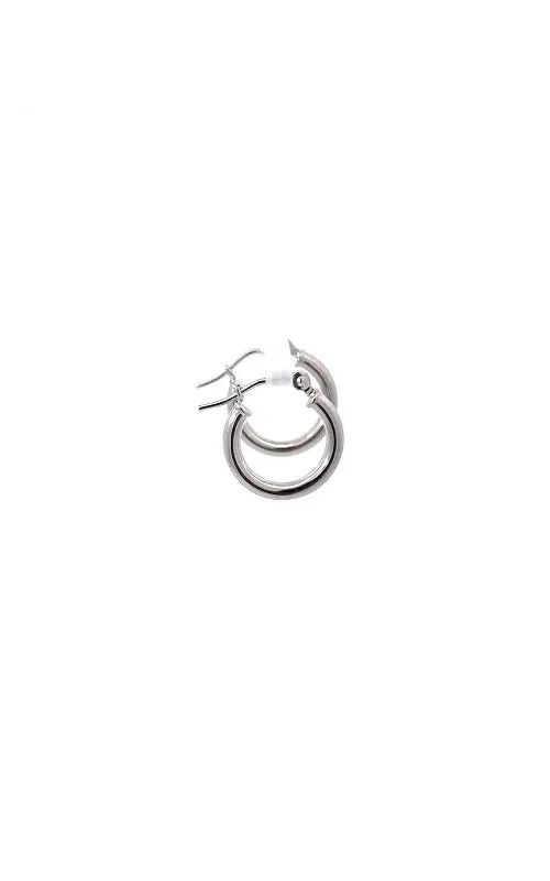 14K WHITE GOLD 13MM HOOP EARRINGS G13139