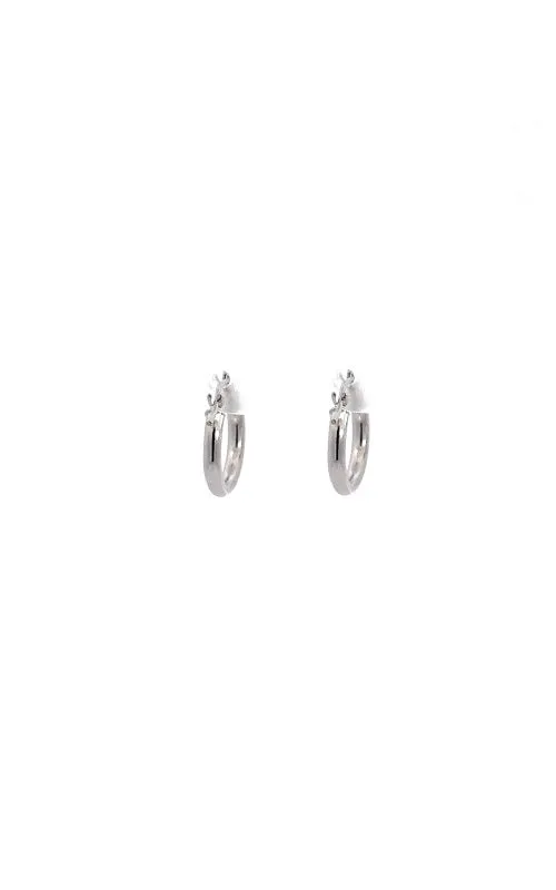 14K WHITE GOLD 13MM HOOP EARRINGS G13139