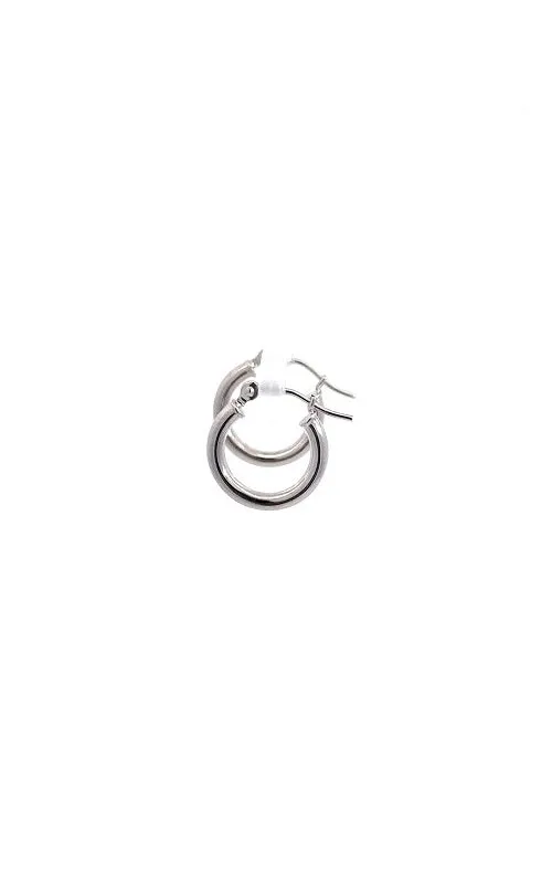 14K WHITE GOLD 13MM HOOP EARRINGS G13139