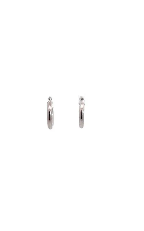 14K WHITE GOLD 13MM HOOP EARRINGS G13139