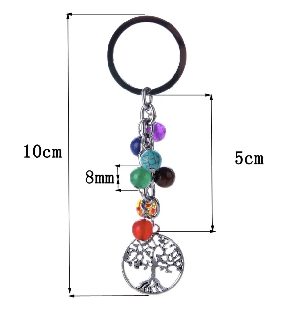 7 Chakra Stones Keychain
