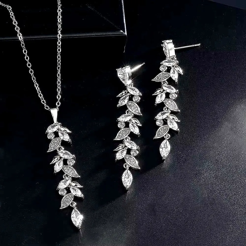 Aderyn - Cubic Zirconia Bridal Jewelry Set - Available in Silver and Gold