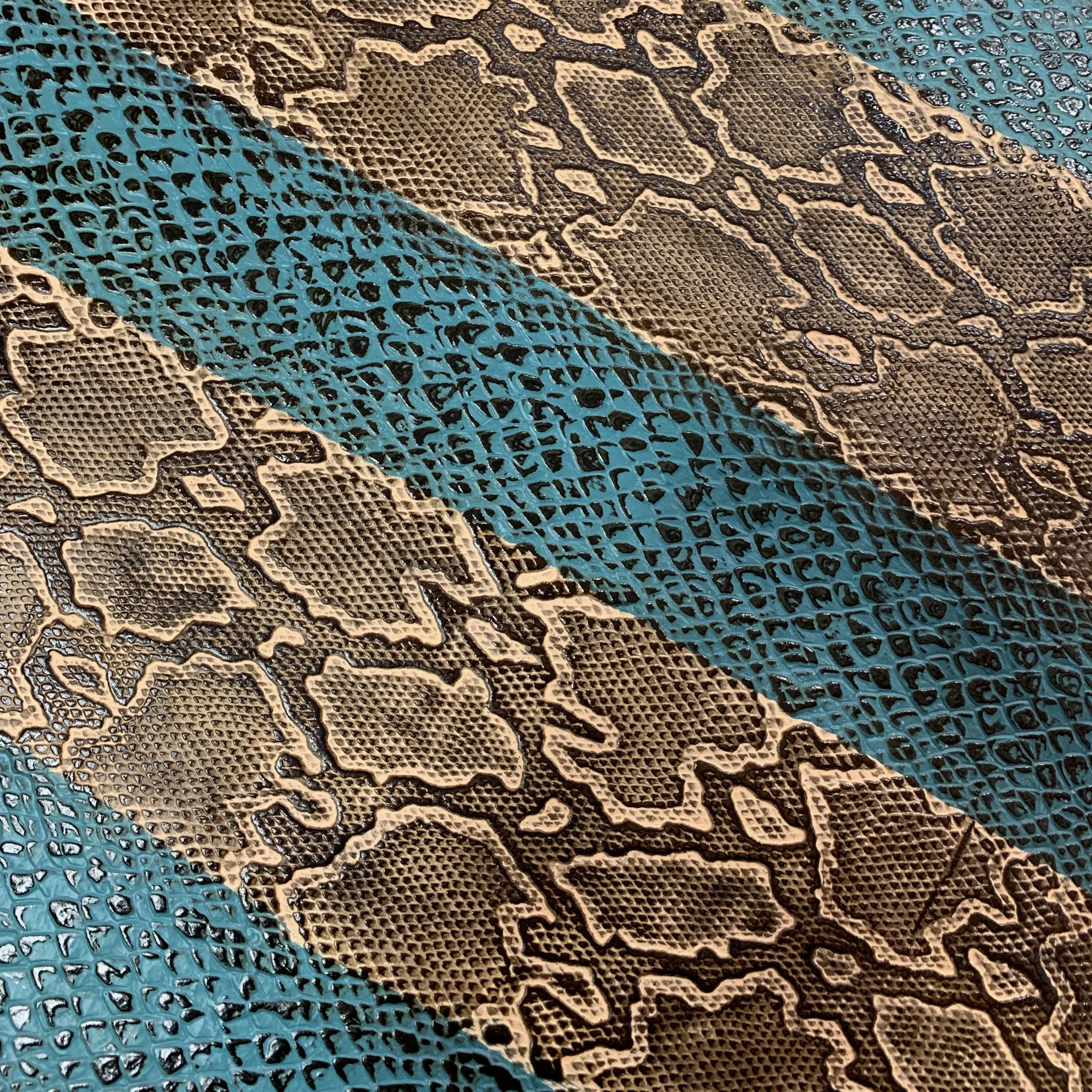 Aqua Brown Snake Print Leather (ABSNP001)