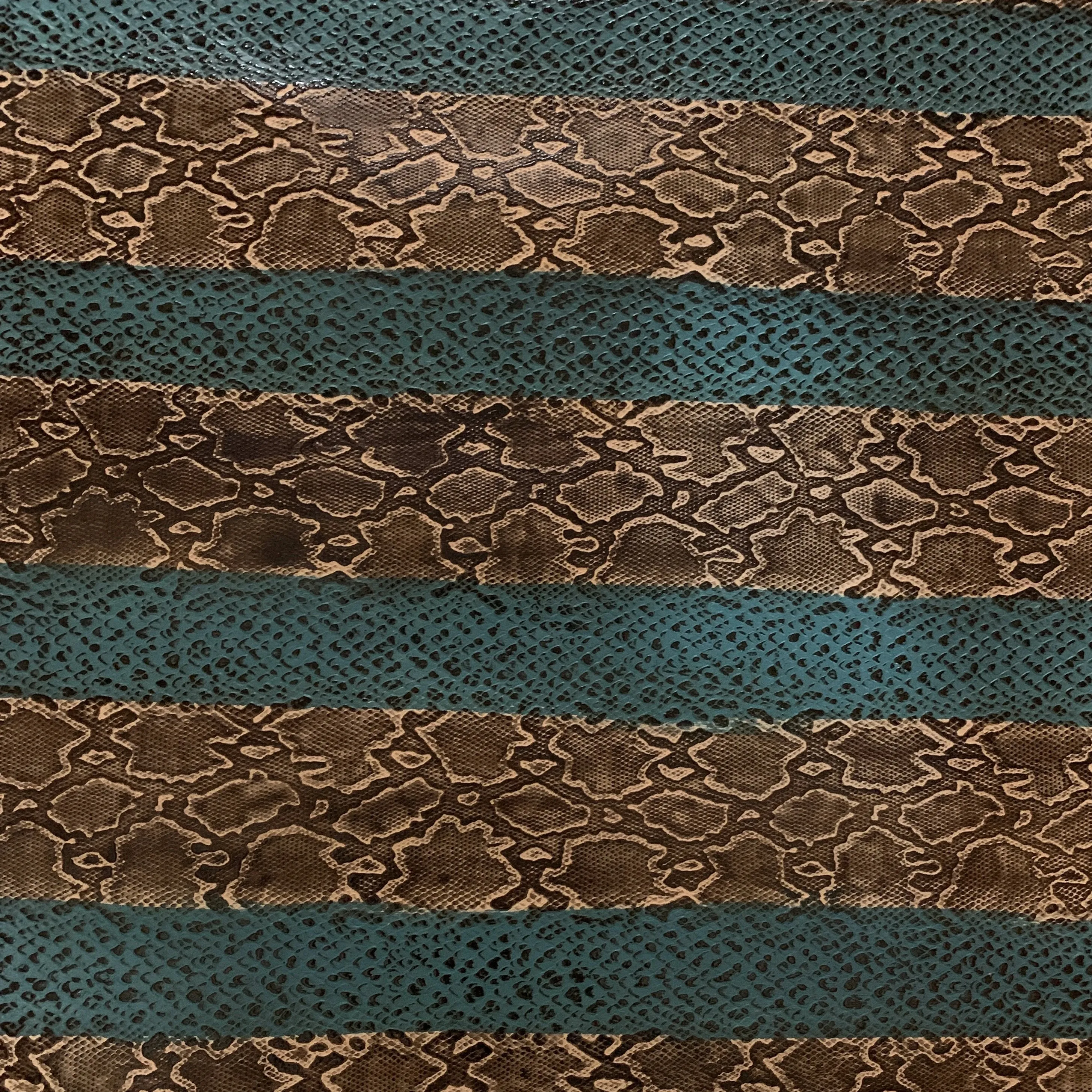 Aqua Brown Snake Print Leather (ABSNP001)