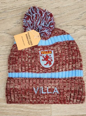 Aston Villa Fleece Lined Bobble Hat