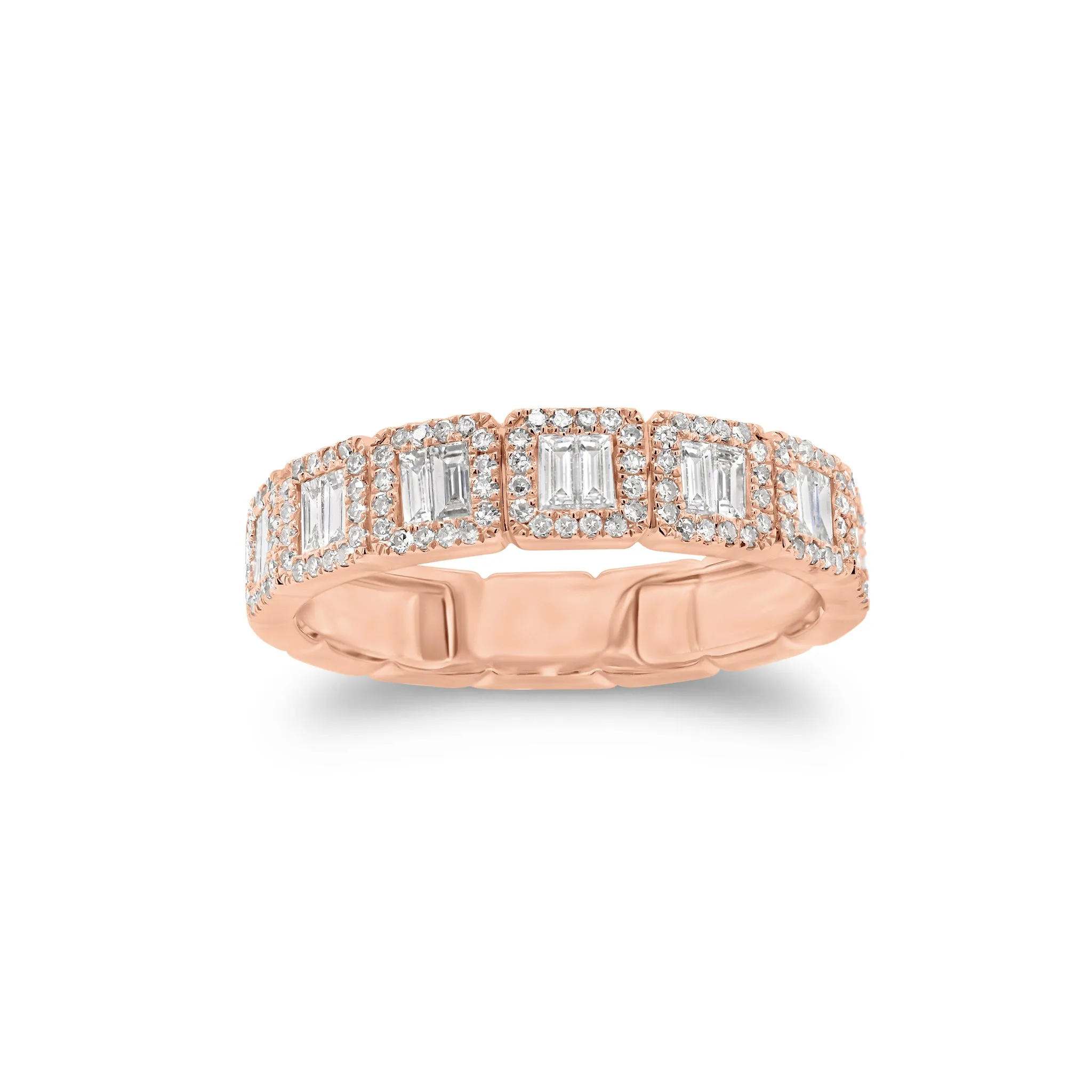 Baguette & Round Diamond Stackable Ring