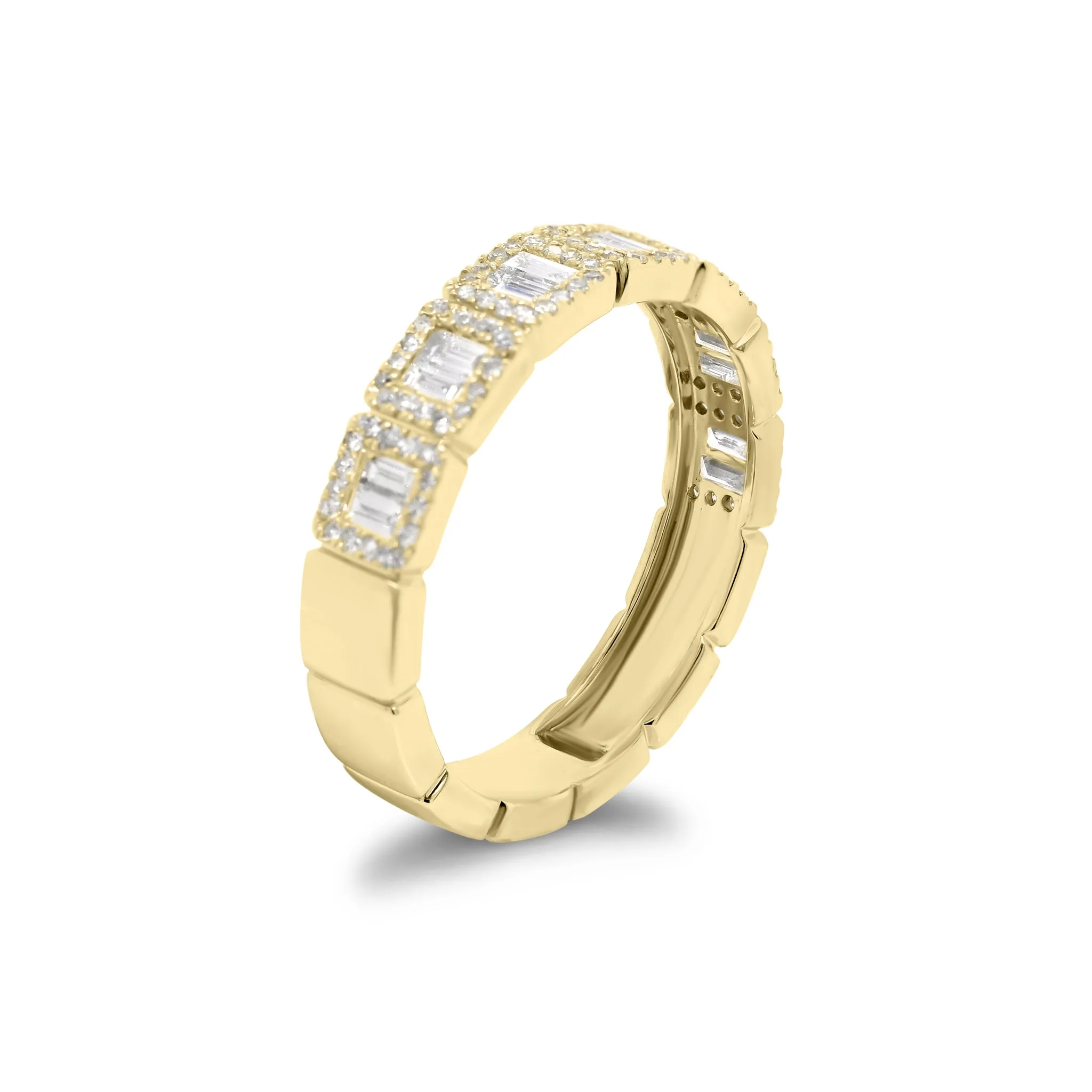 Baguette & Round Diamond Stackable Ring