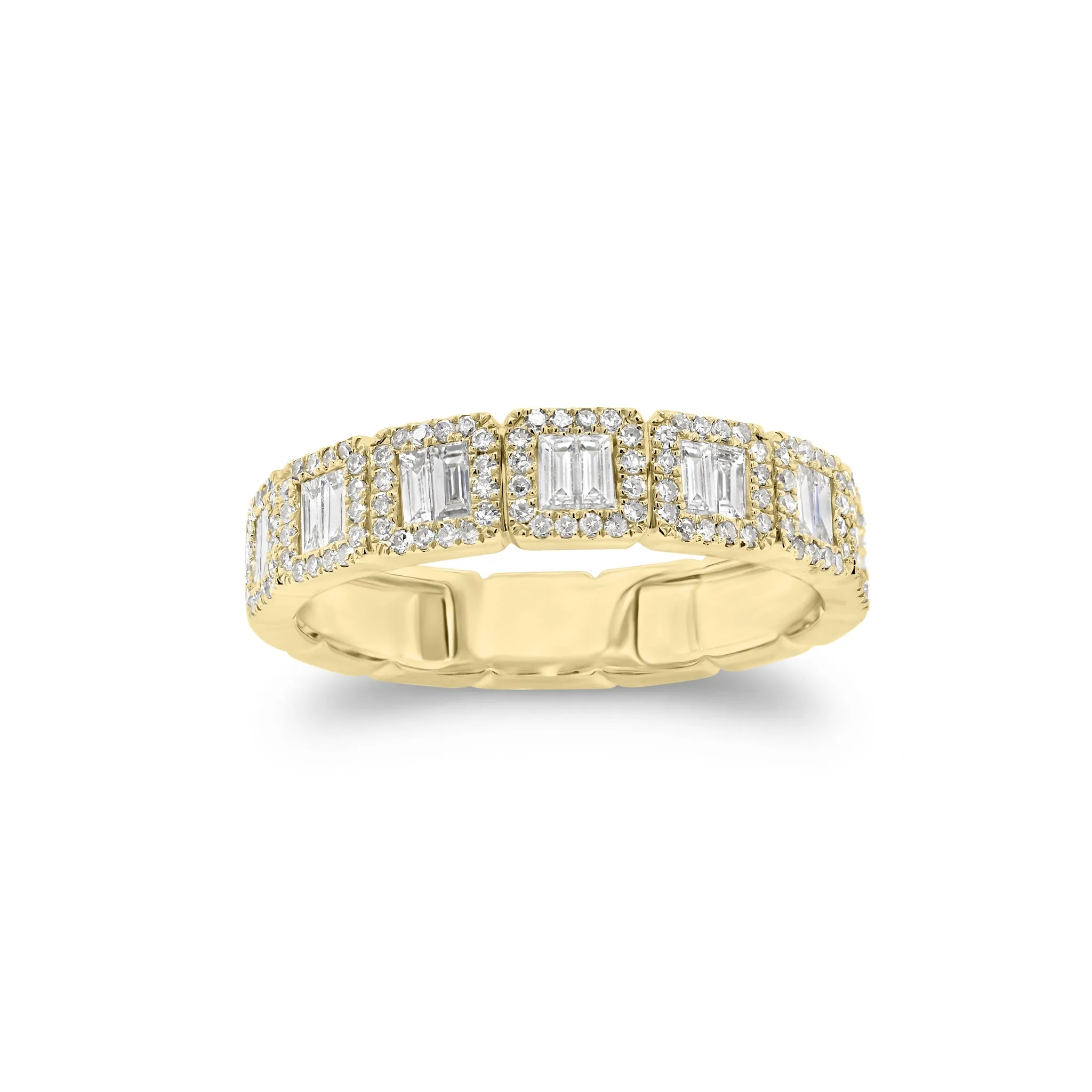 Baguette & Round Diamond Stackable Ring