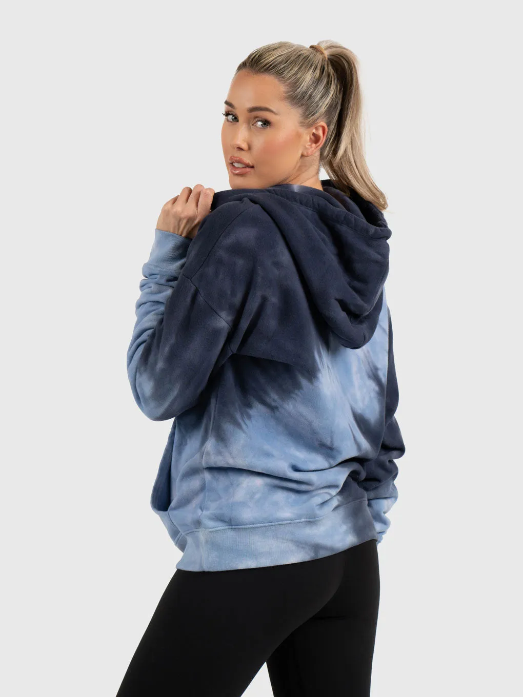 BARRY'S NAVY TIE DYE HOODIE