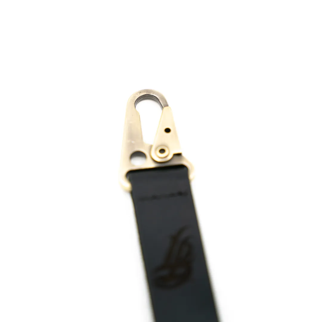 Black Leather Carabiner Keychain