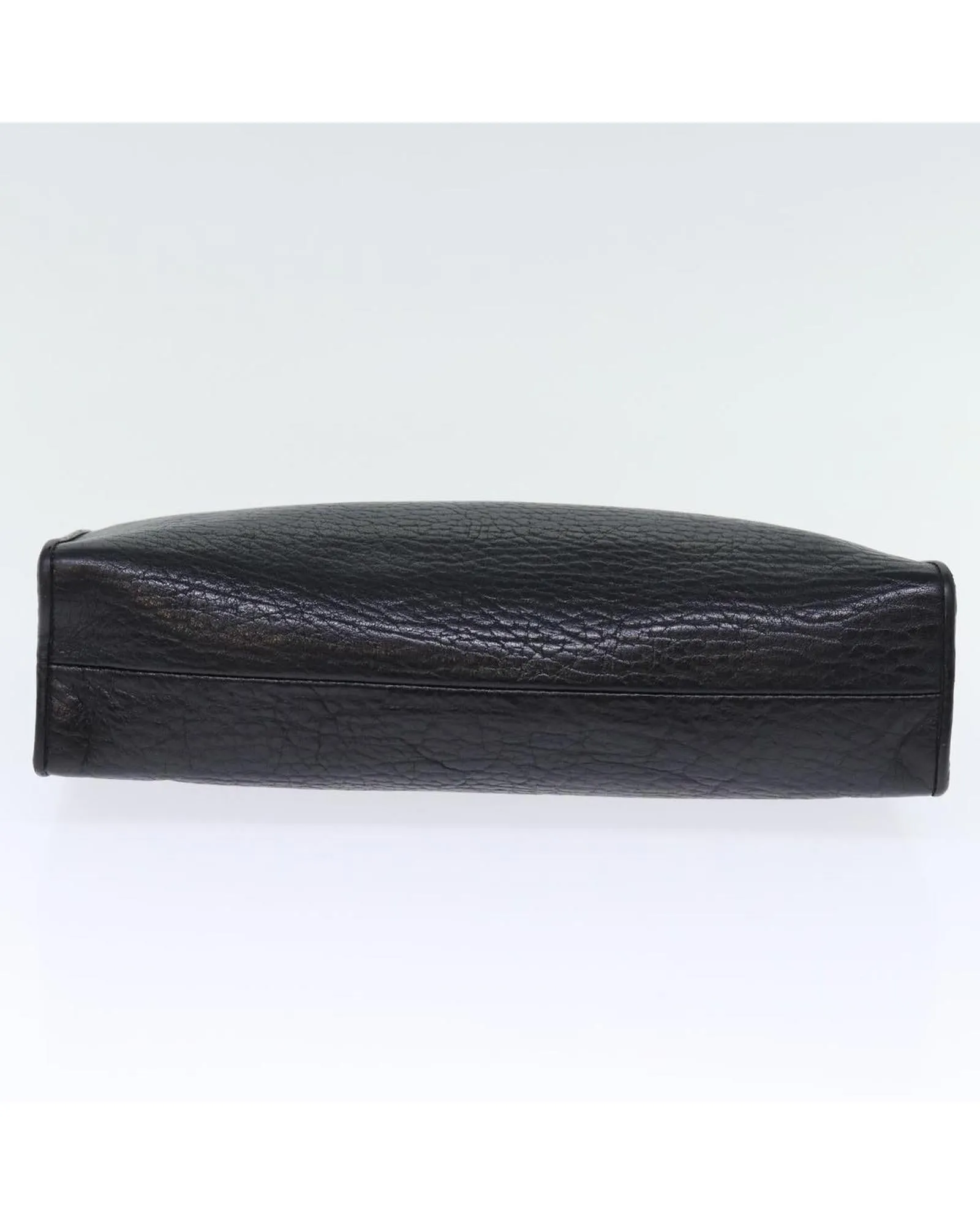 Black Leather Clutch Bag with Accessories - C Rank