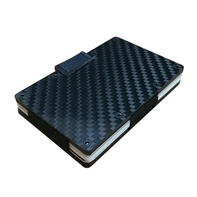 Carbon Fiber Metal Mini Slim Wallet - Men's Credit Card ID Holder With RFID