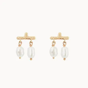 Castanet Pearl Earring (14K Gold)