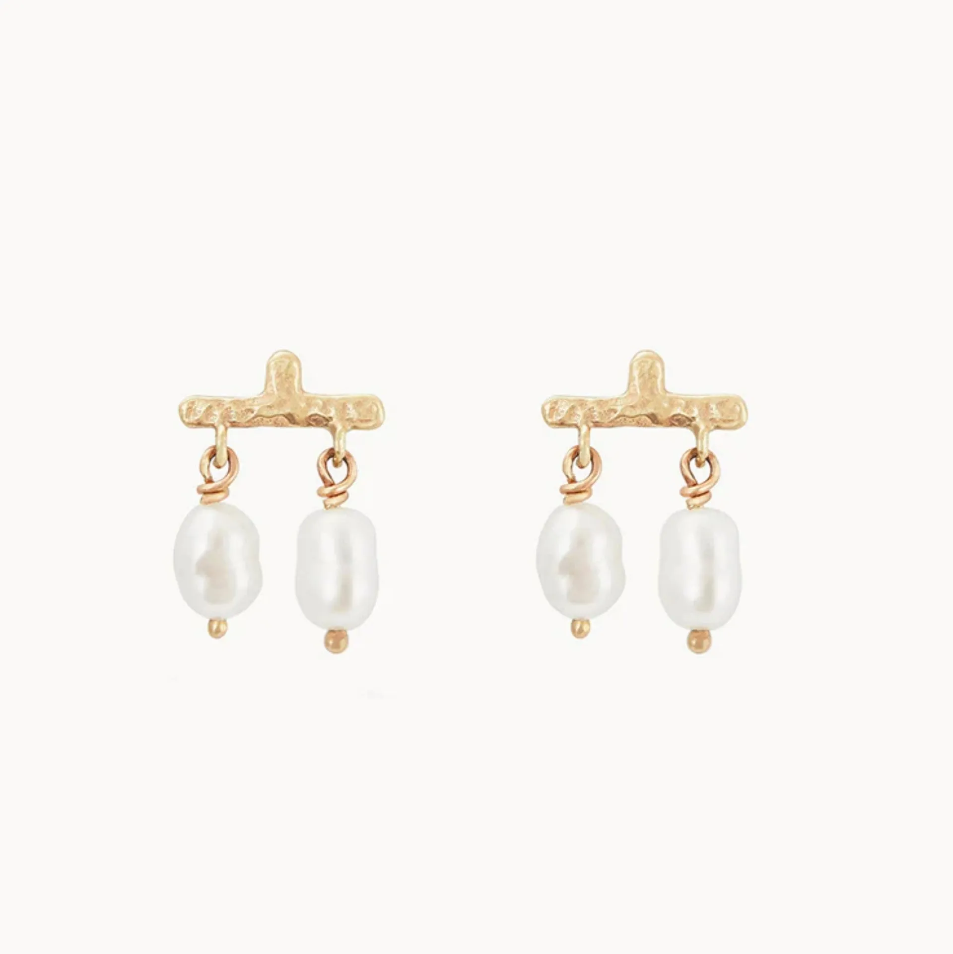 Castanet Pearl Earring (14K Gold)