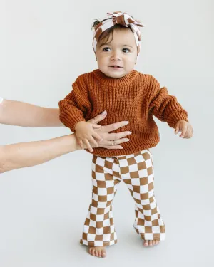 Checkered Flare Pants | Copper