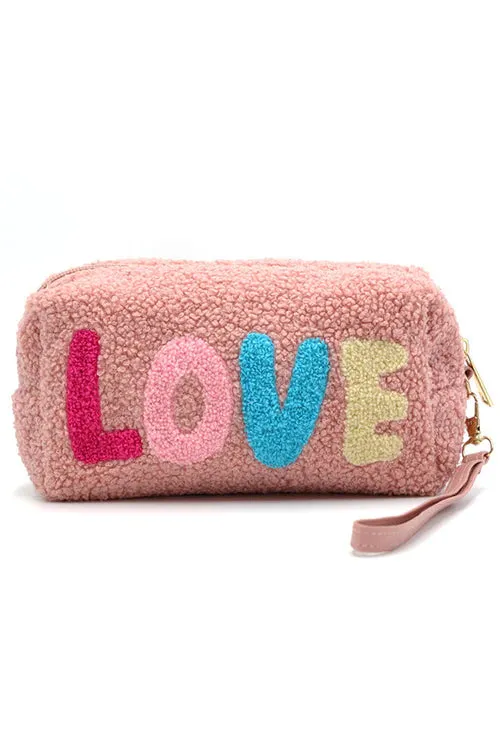 Cozy Teddy Fur Pouch-Love