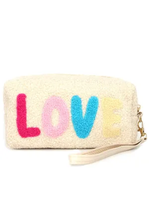 Cozy Teddy Fur Pouch-Love