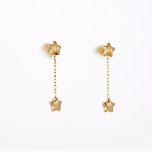 Dangling Star Earrings in 9K Gold