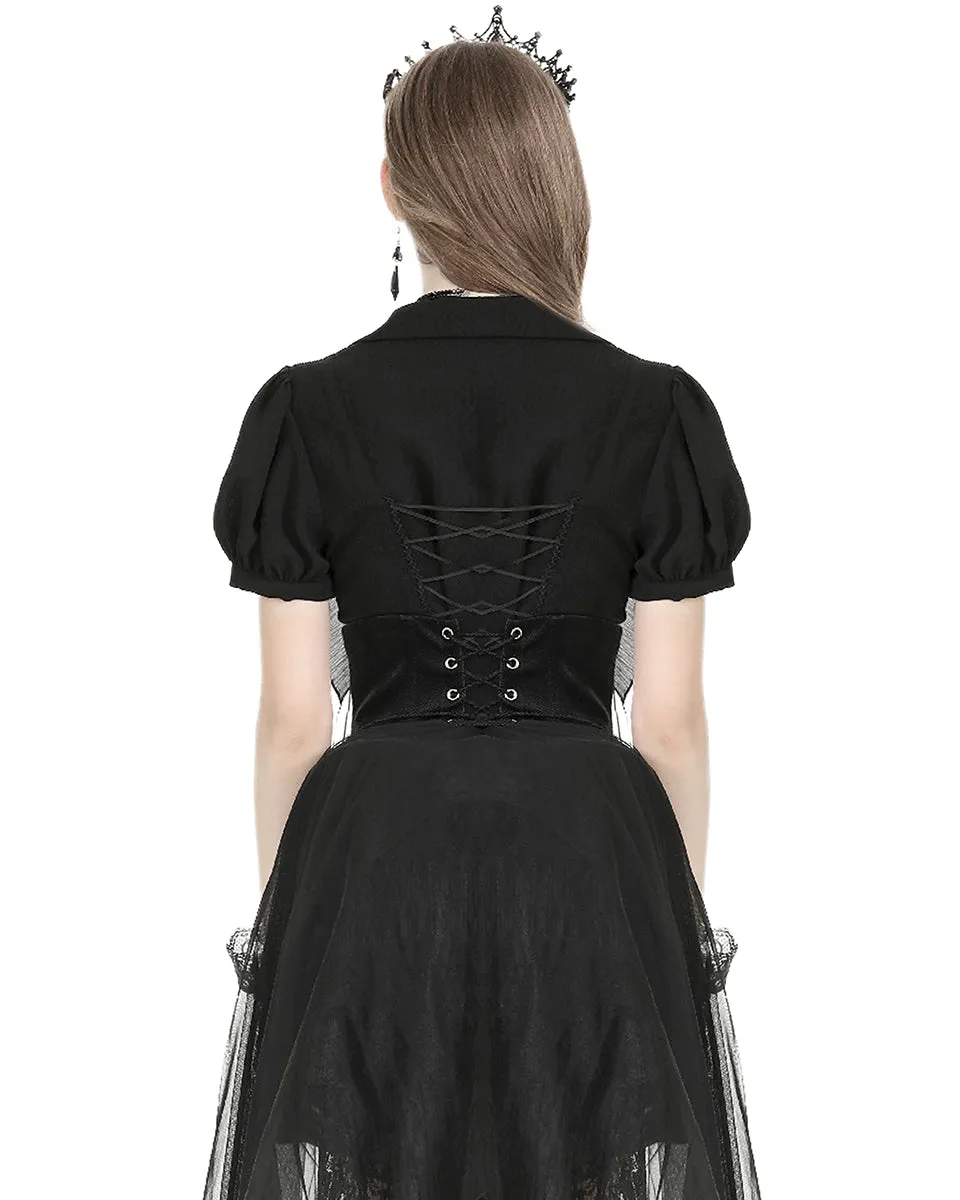 Dark In Love Womens Gothic Lace Embellished Waist Cincher Corset Belt