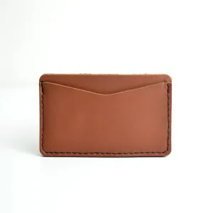 Double Sided Card Holder - Brown Leather