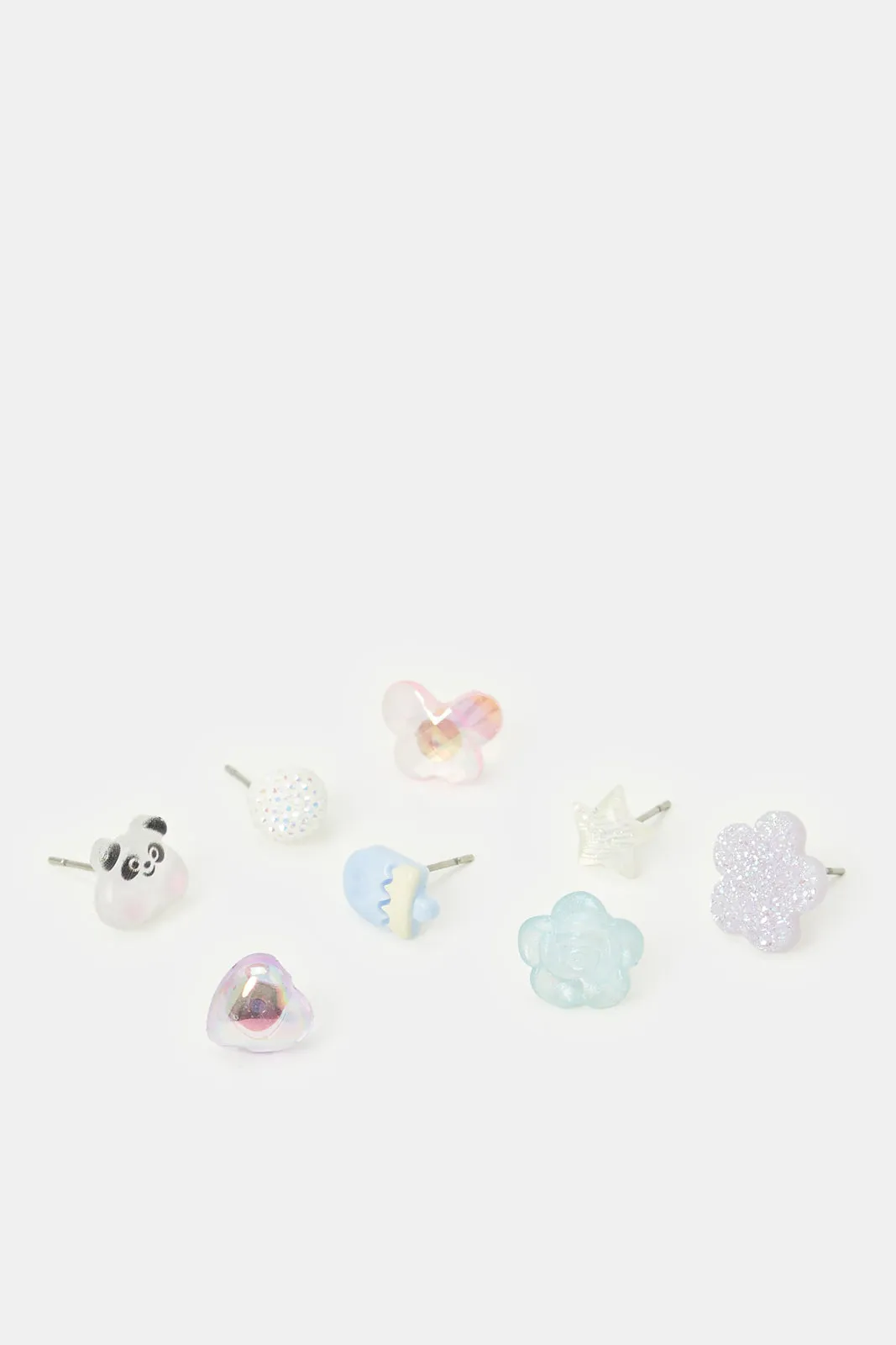 Girls Assorted Embellished Earrings Set (8 Pairs)