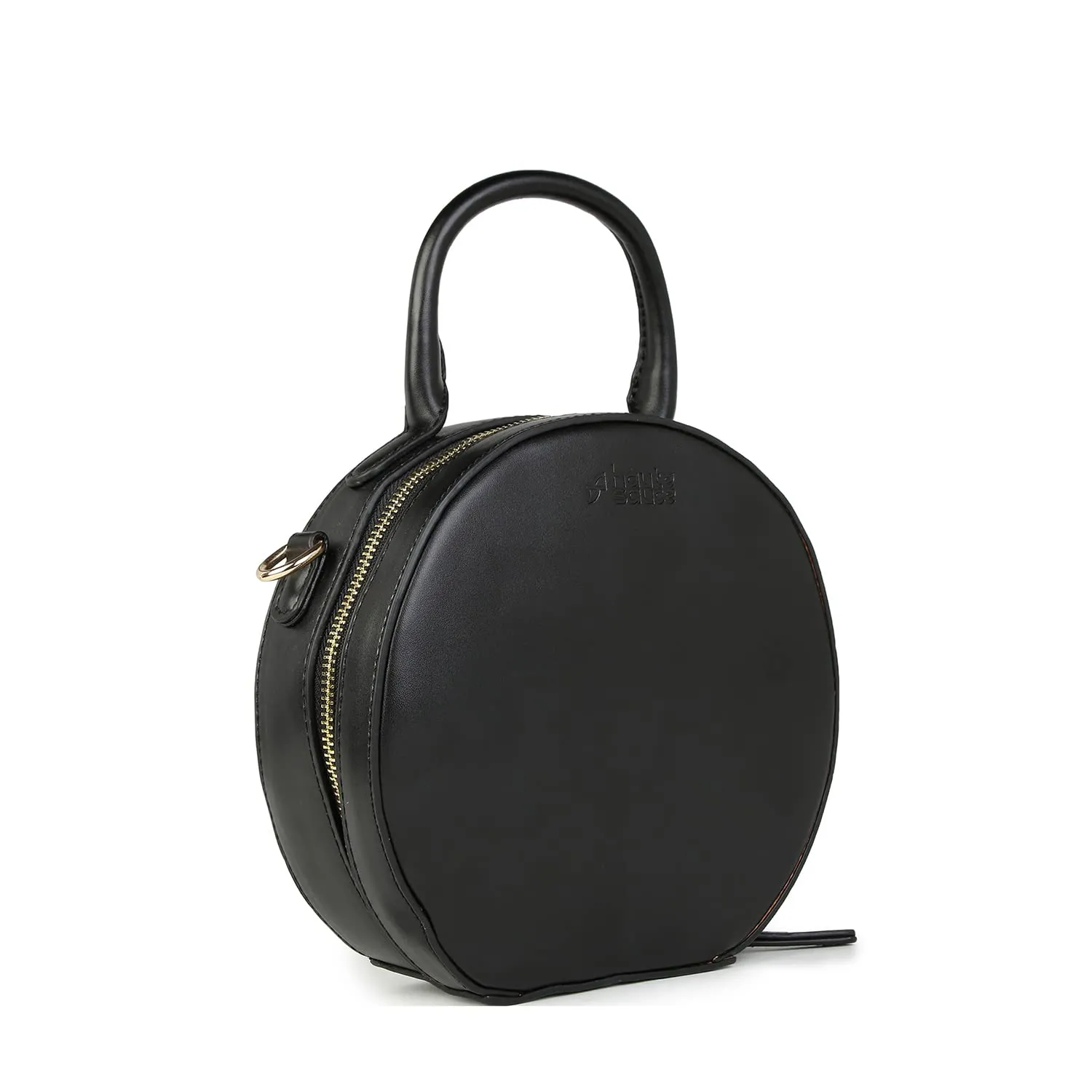 Haute Sauce Women black round structured bag (HSHB1288)
