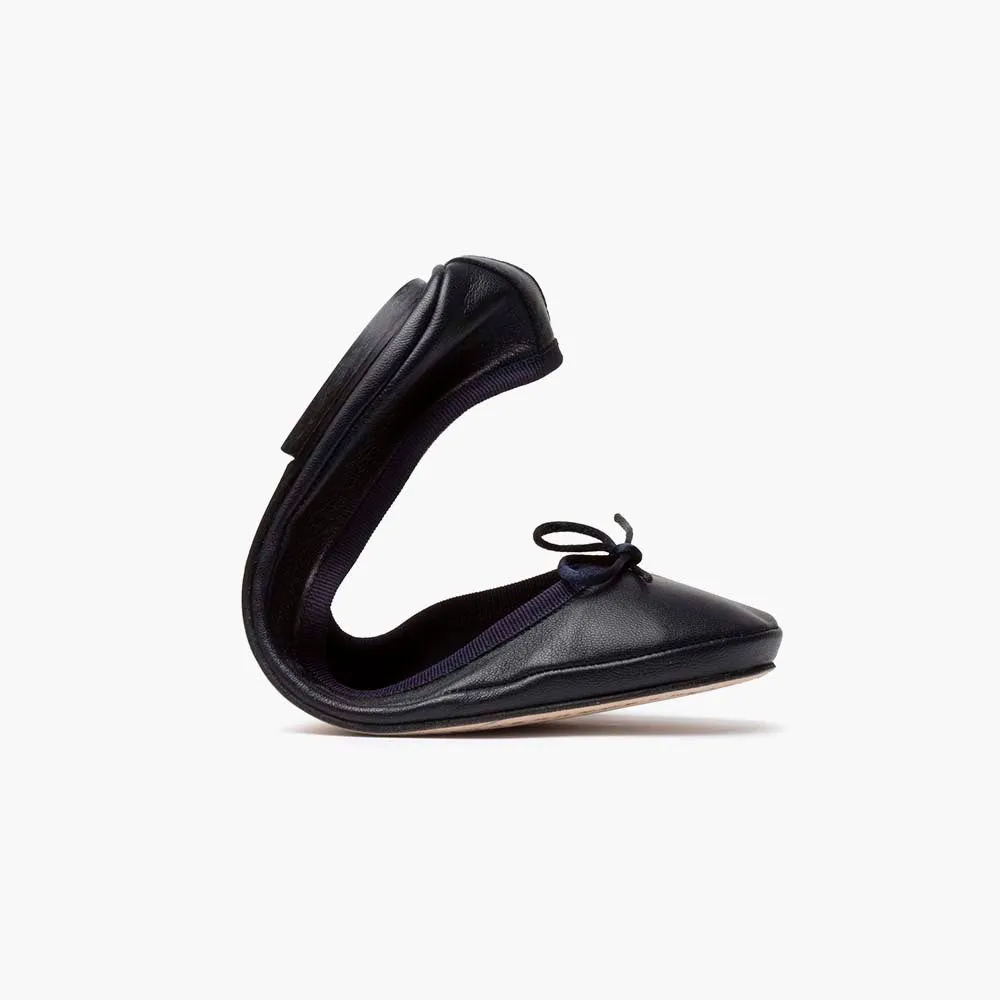 Lily Foldable Ballet Flat - Navy