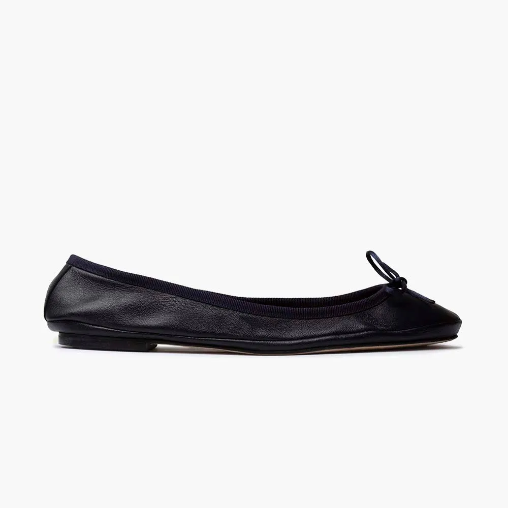 Lily Foldable Ballet Flat - Navy