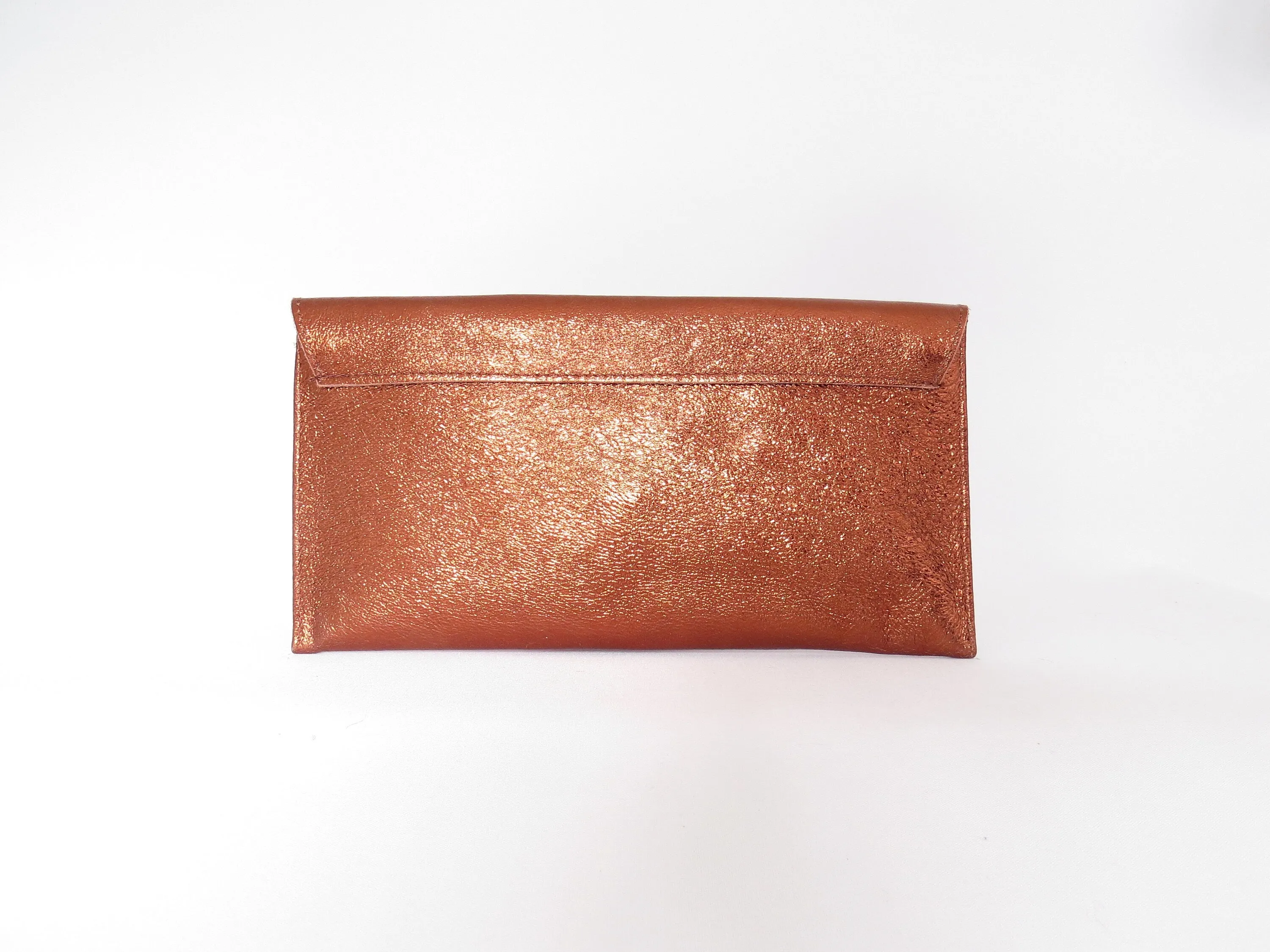 Metallic Bronze Envelope Clutch Bag
