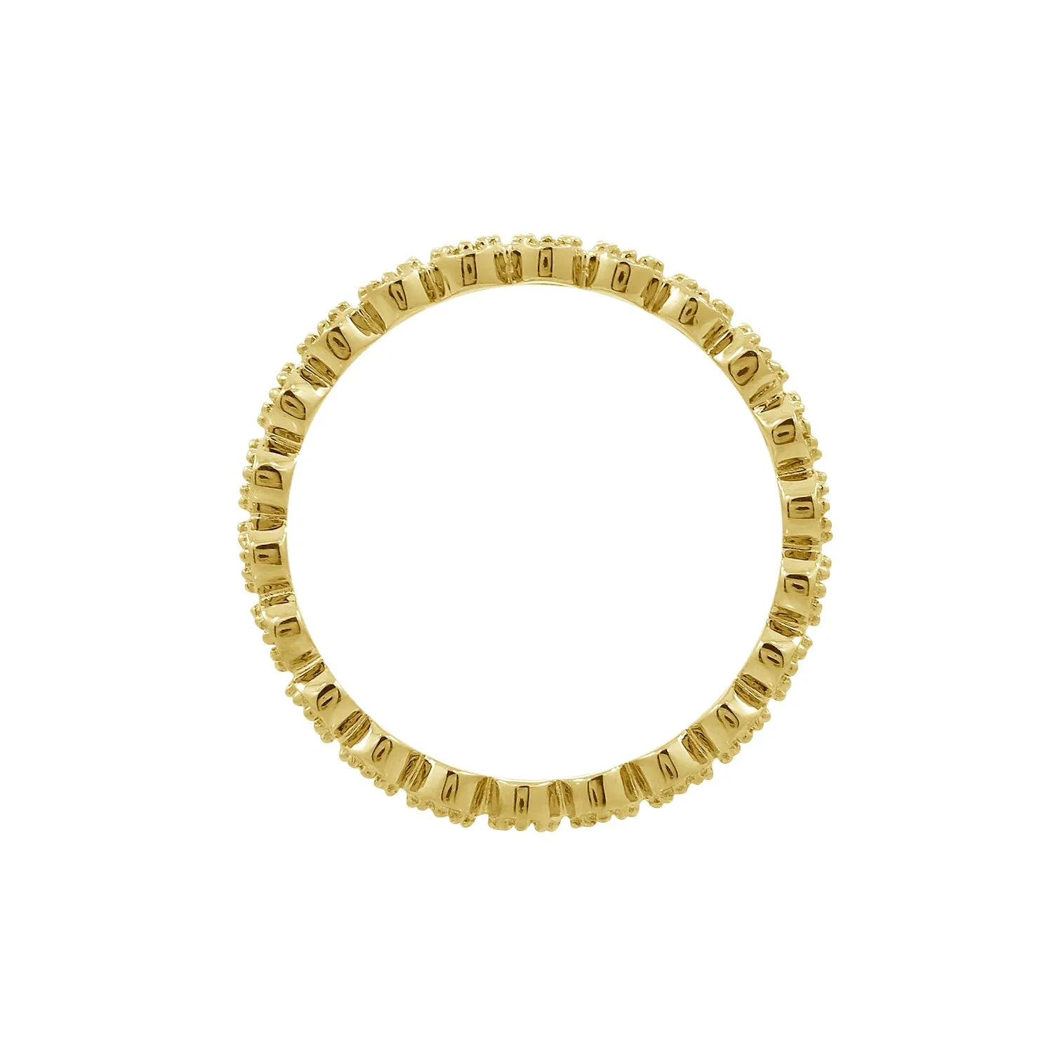 Milgrain Hollow Ring with Cubic Zirconia Accents