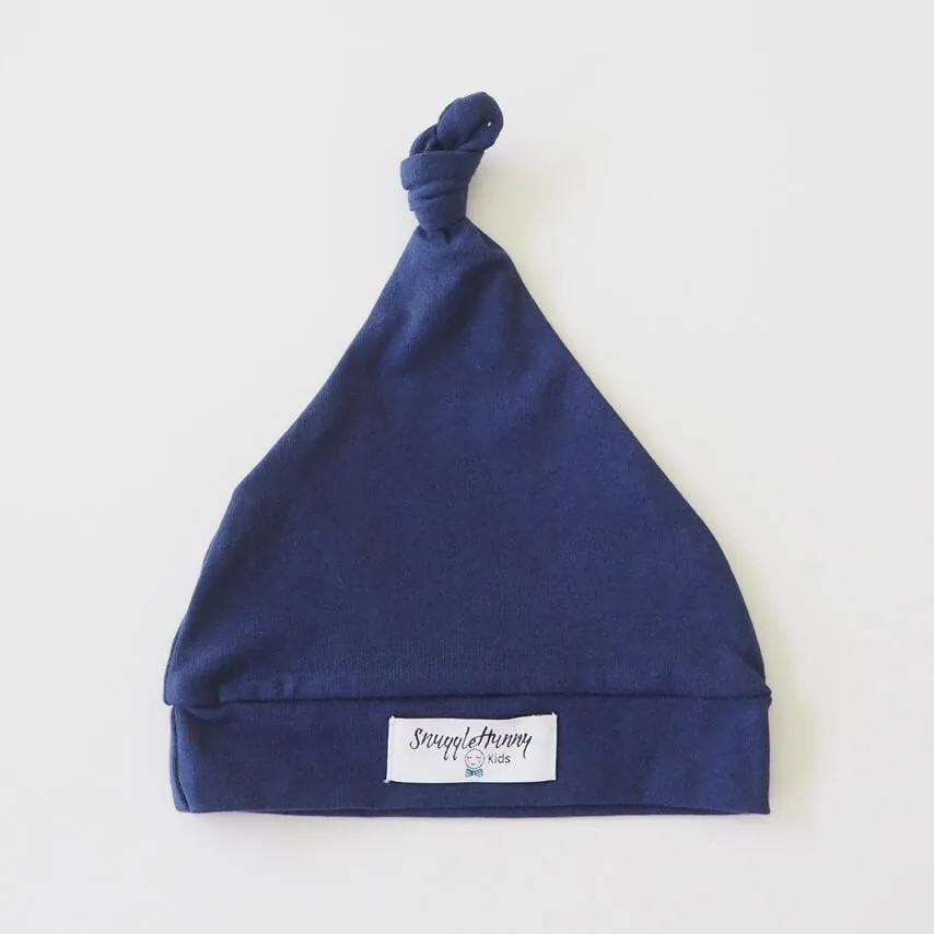 Navy Knotted Beanie
