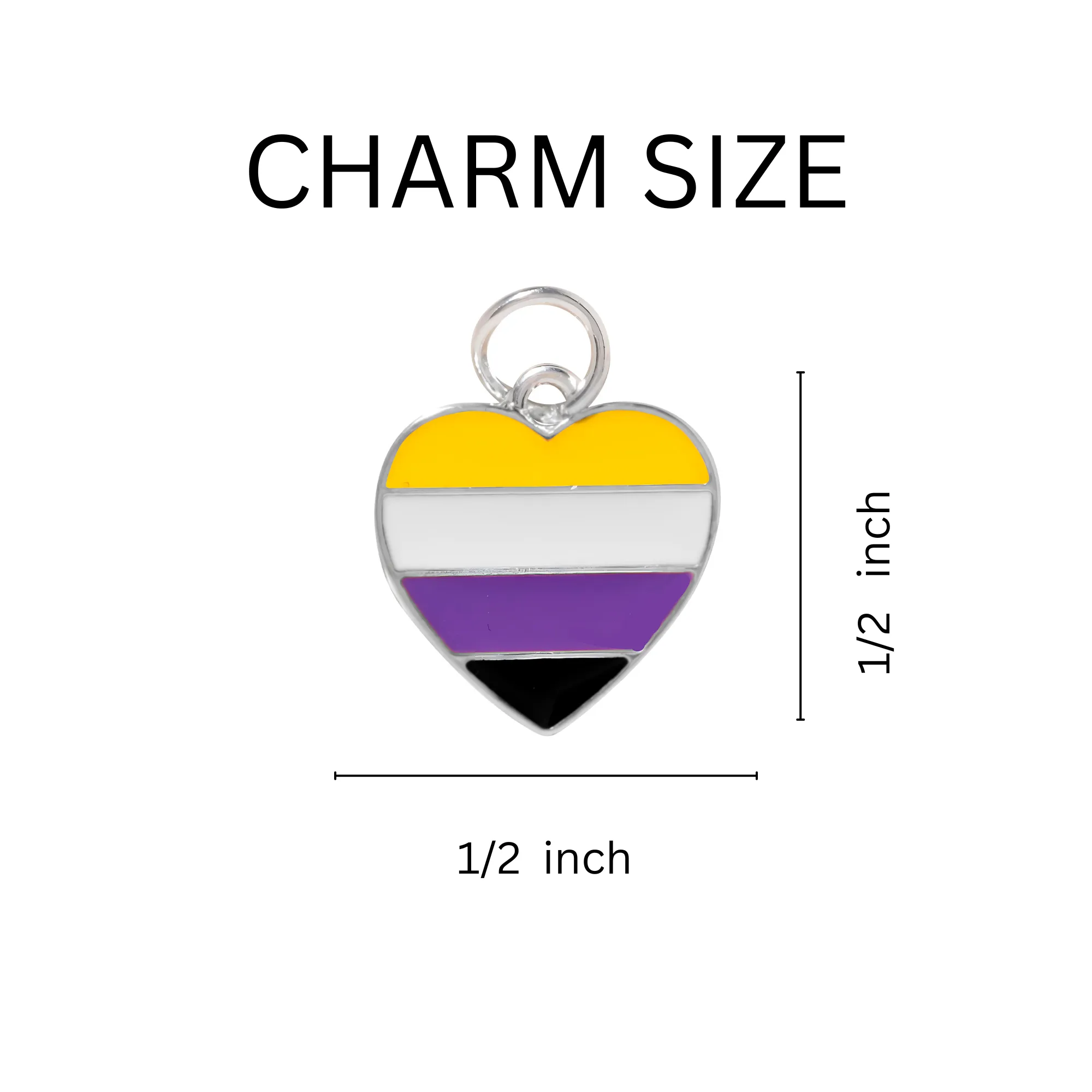 Non-Binary Flag Heart Flag Split Ring Key Chains