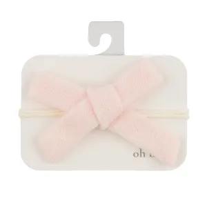 oh baby! Scandi Tie Bow Nylon Headband - Baby Pink