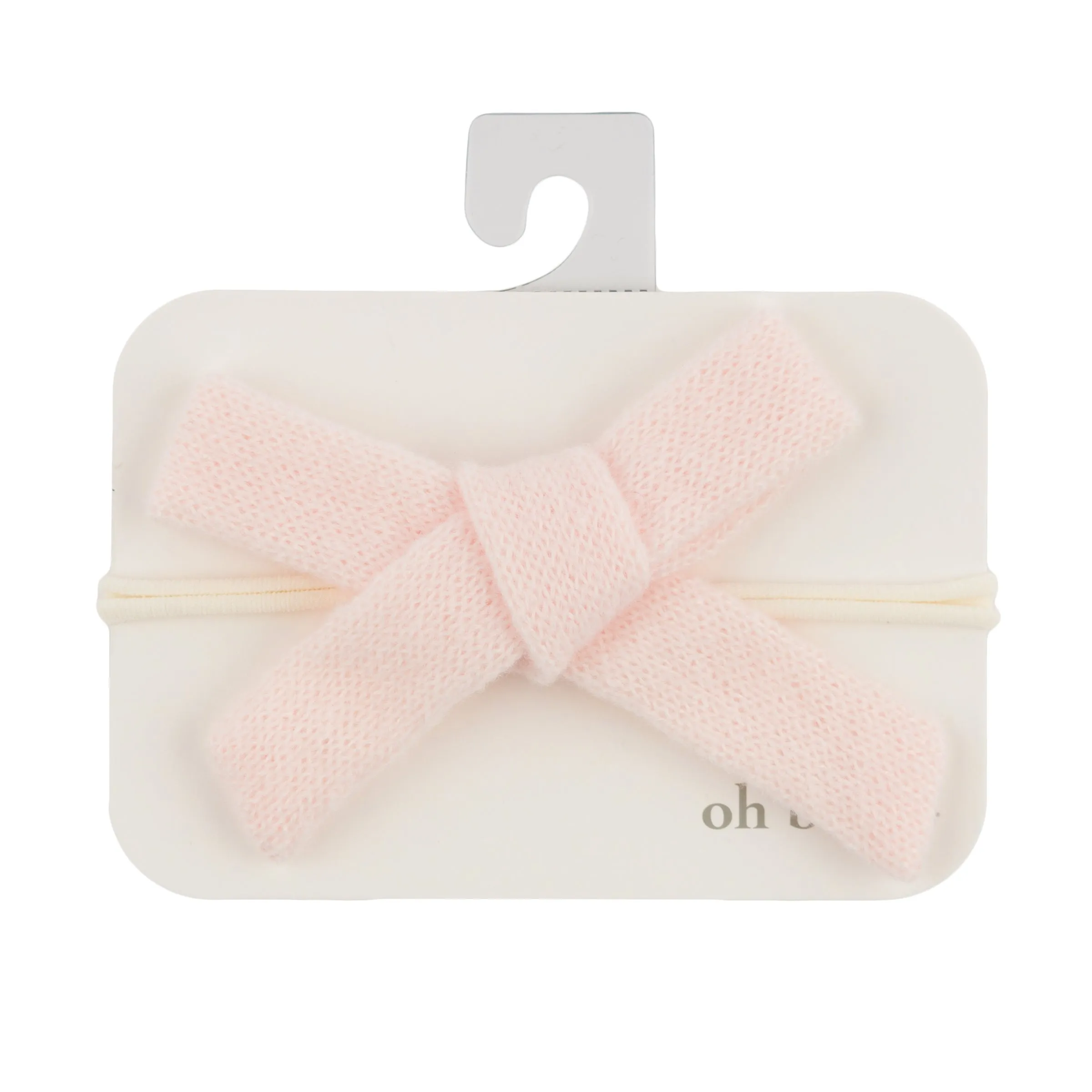 oh baby! Scandi Tie Bow Nylon Headband - Baby Pink