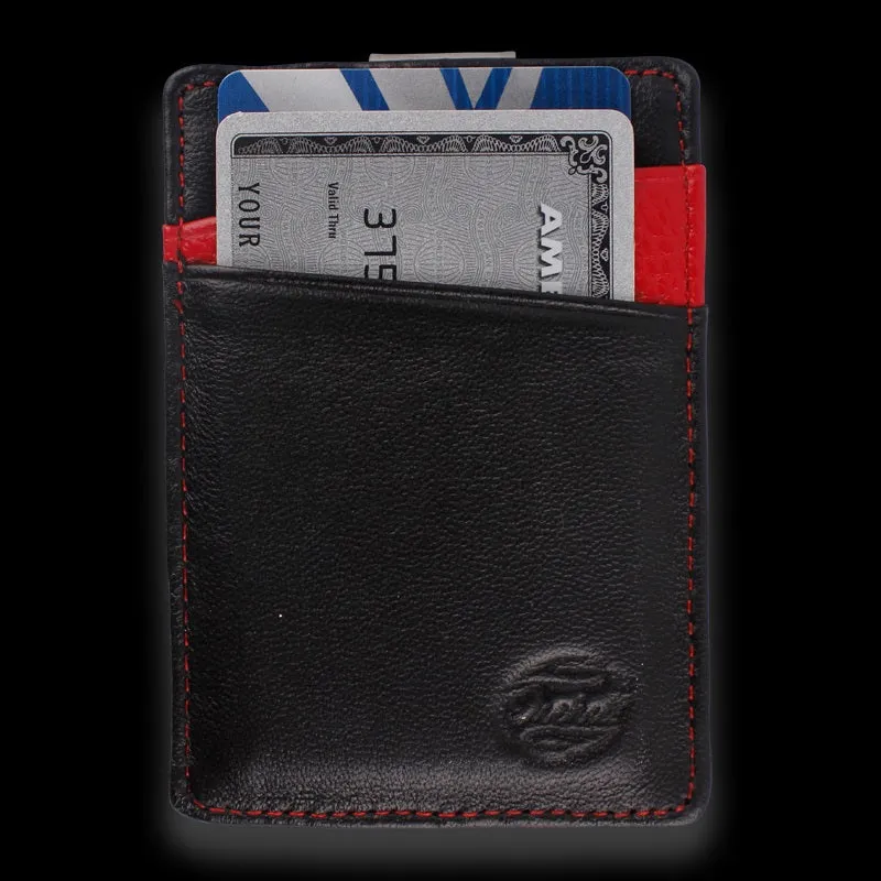 Orchill BOREAL MENS LEATHER WALLET BLACK/RED PEBBLE