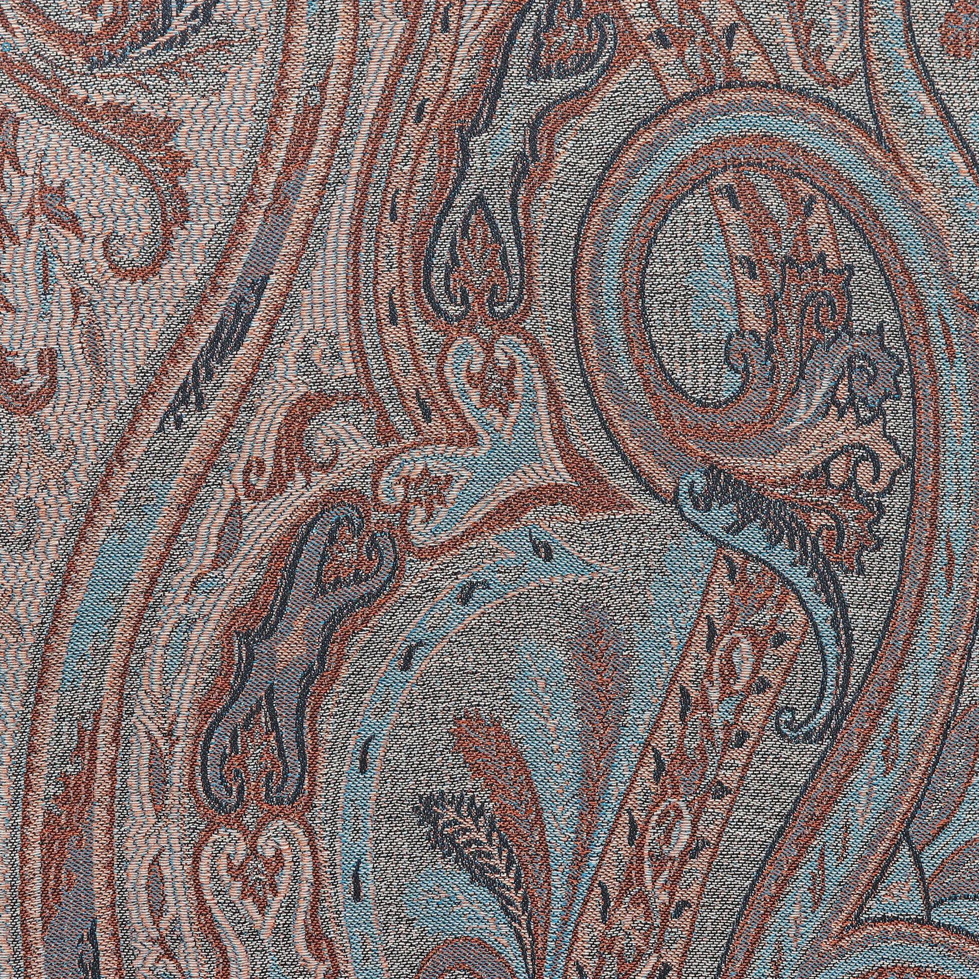 Paisley and Leafy Turquoise and Beige Silk Scarf from India - Serene Paisley Facets | NOVICA