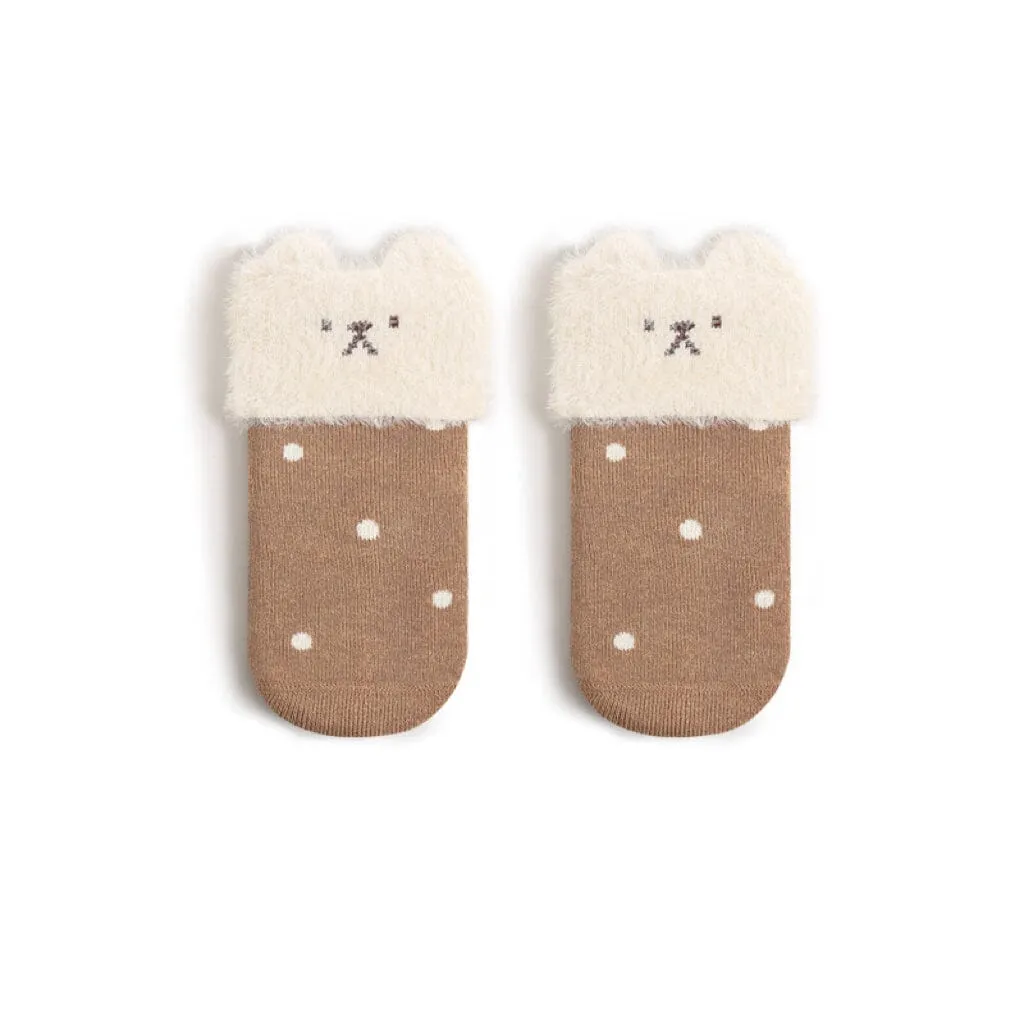 Polka Dot Bear Winter Thick Baby Socks