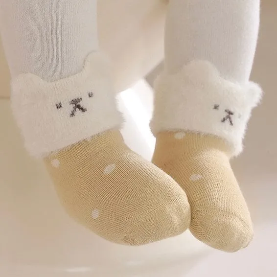 Polka Dot Bear Winter Thick Baby Socks