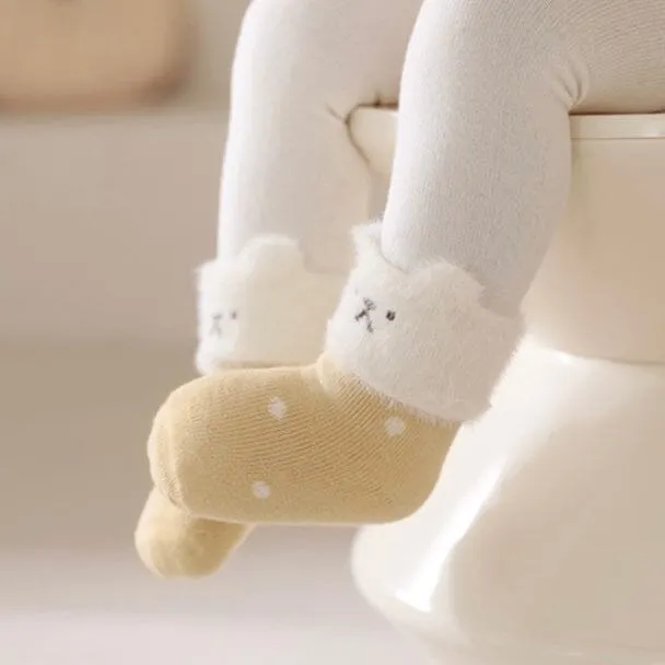 Polka Dot Bear Winter Thick Baby Socks