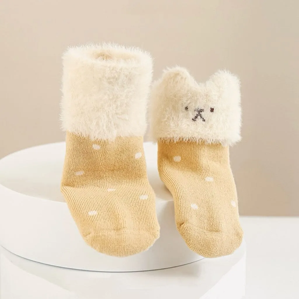 Polka Dot Bear Winter Thick Baby Socks