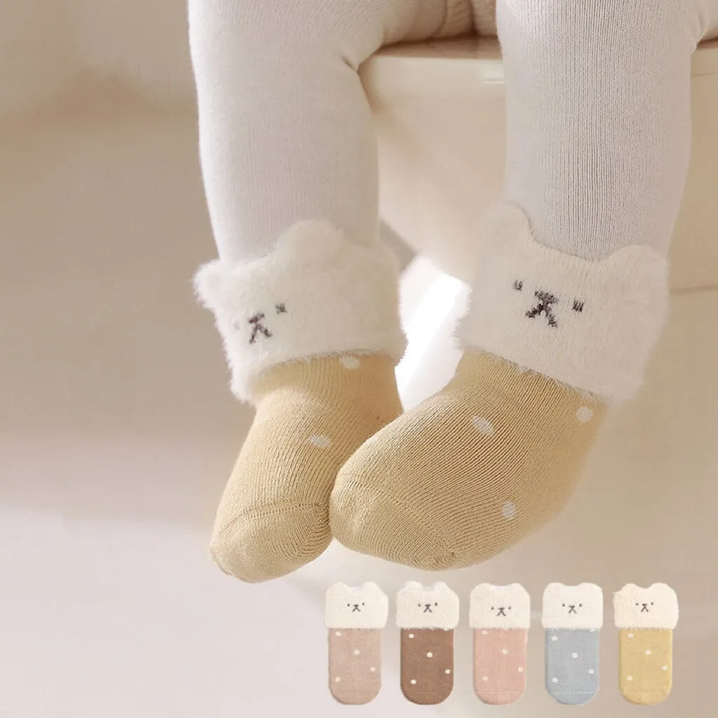 Polka Dot Bear Winter Thick Baby Socks