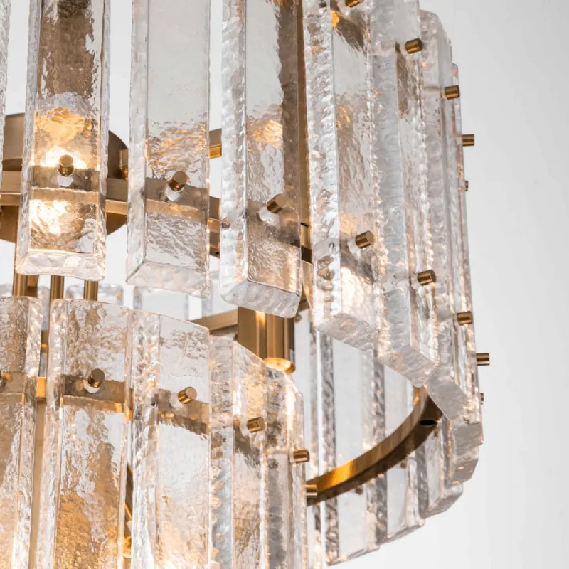 Two-Tiered Textured Crystal Chandelier