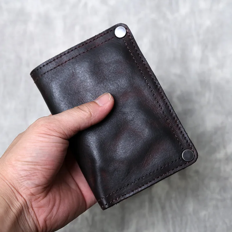 Vintage Style Handmade Genuine Leather Large-capacity Cowhide Wallet Card Holder