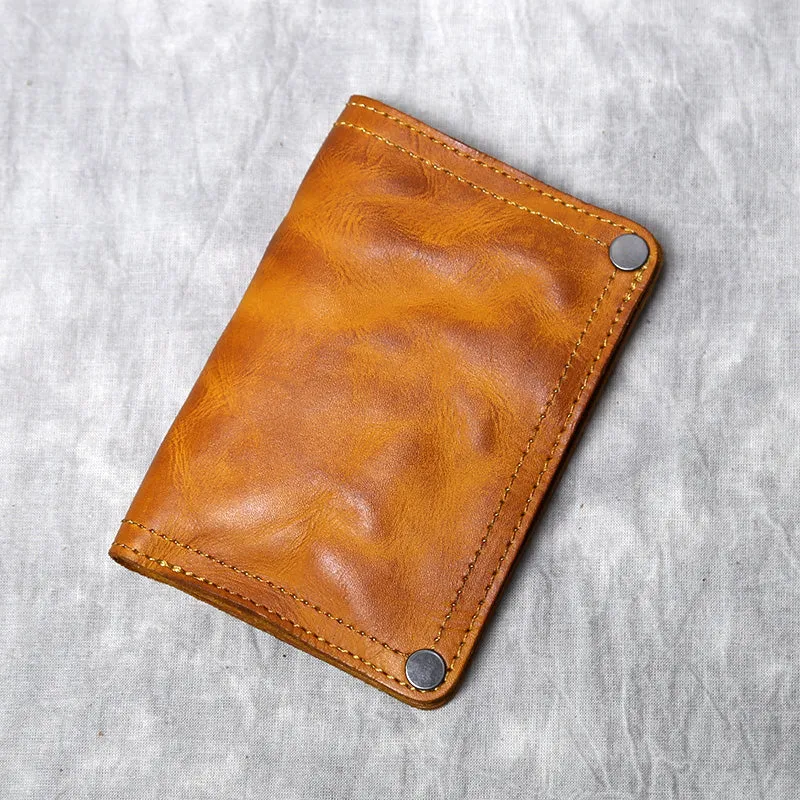 Vintage Style Handmade Genuine Leather Large-capacity Cowhide Wallet Card Holder
